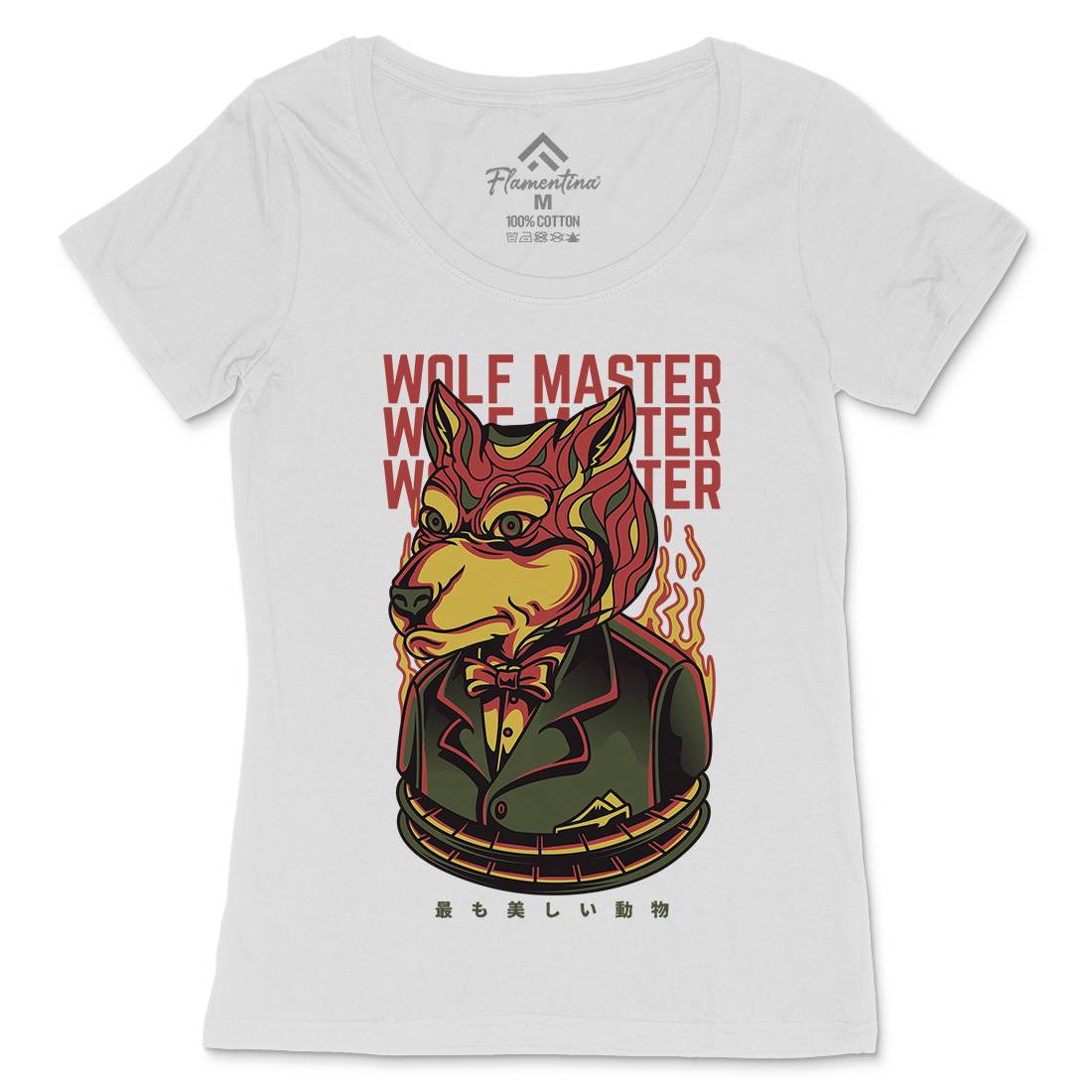Wolf Master Womens Scoop Neck T-Shirt Animals D886