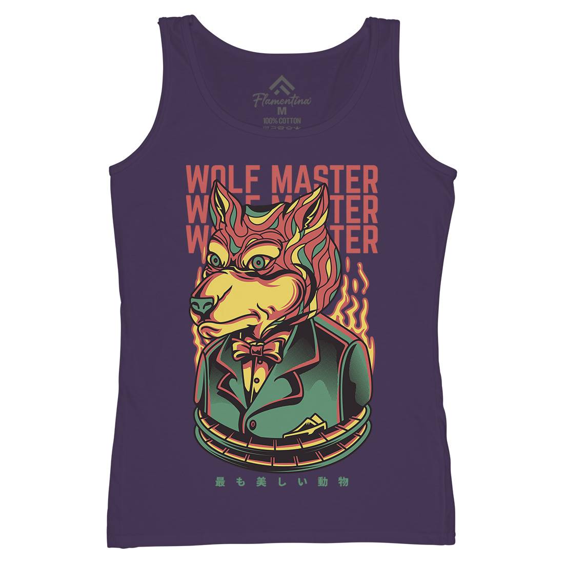 Wolf Master Womens Organic Tank Top Vest Animals D886