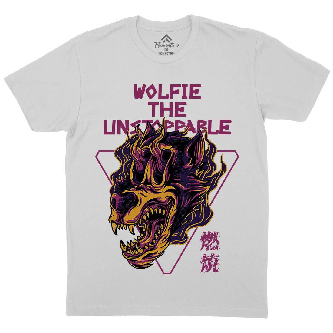 Wolf Skull Mens Crew Neck T-Shirt Horror D887