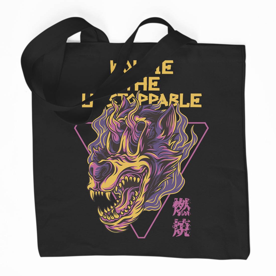 Wolf Skull Organic Premium Cotton Tote Bag Horror D887