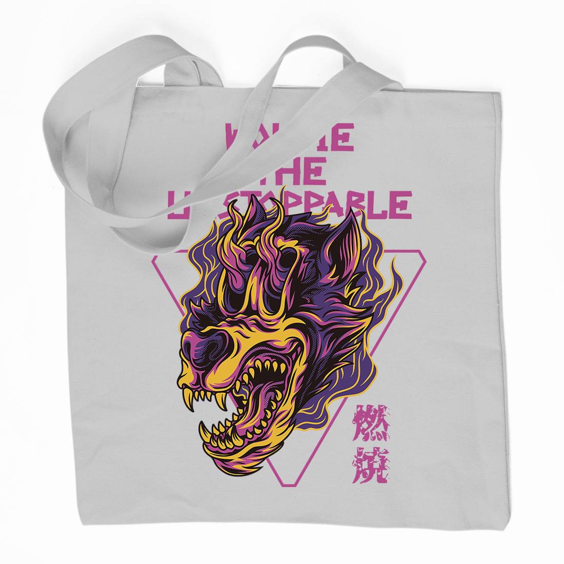 Wolf Skull Organic Premium Cotton Tote Bag Horror D887