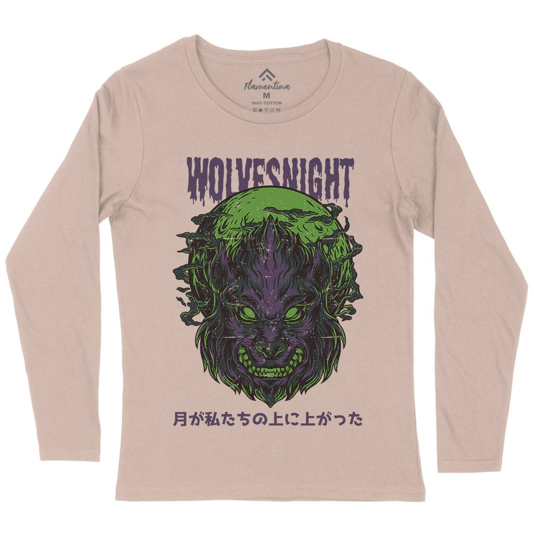Wolves Night Womens Long Sleeve T-Shirt Horror D888