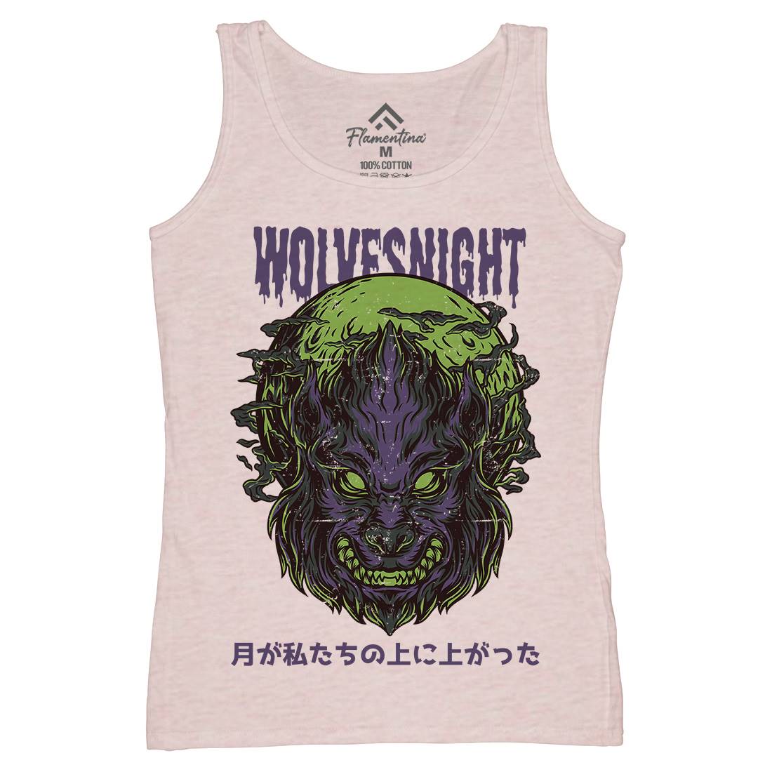 Wolves Night Womens Organic Tank Top Vest Horror D888