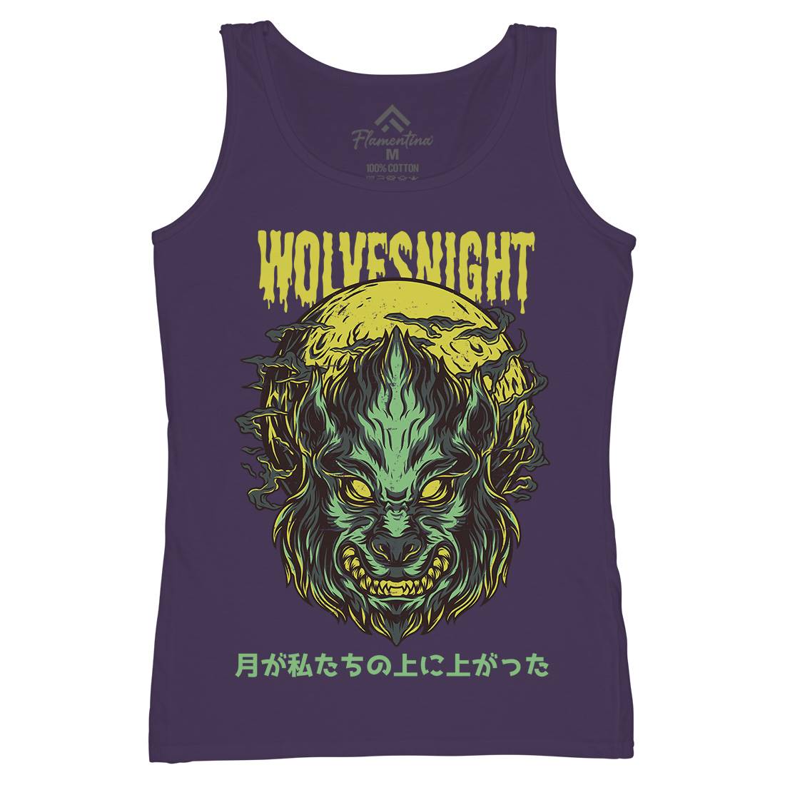 Wolves Night Womens Organic Tank Top Vest Horror D888
