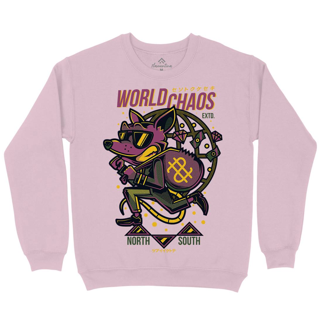 World In Chaos Kids Crew Neck Sweatshirt Illuminati D890