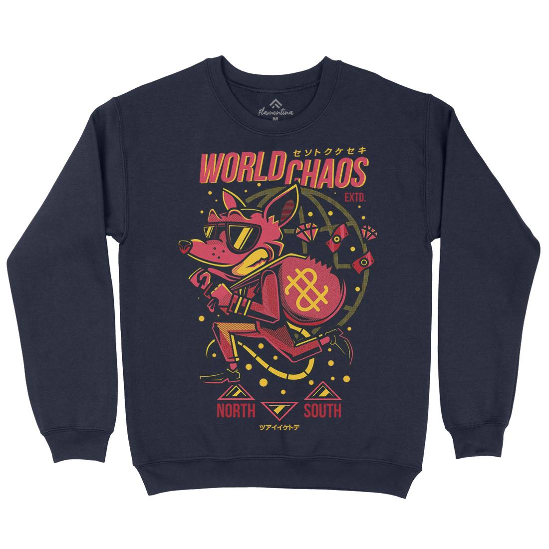 World In Chaos Mens Crew Neck Sweatshirt Illuminati D890