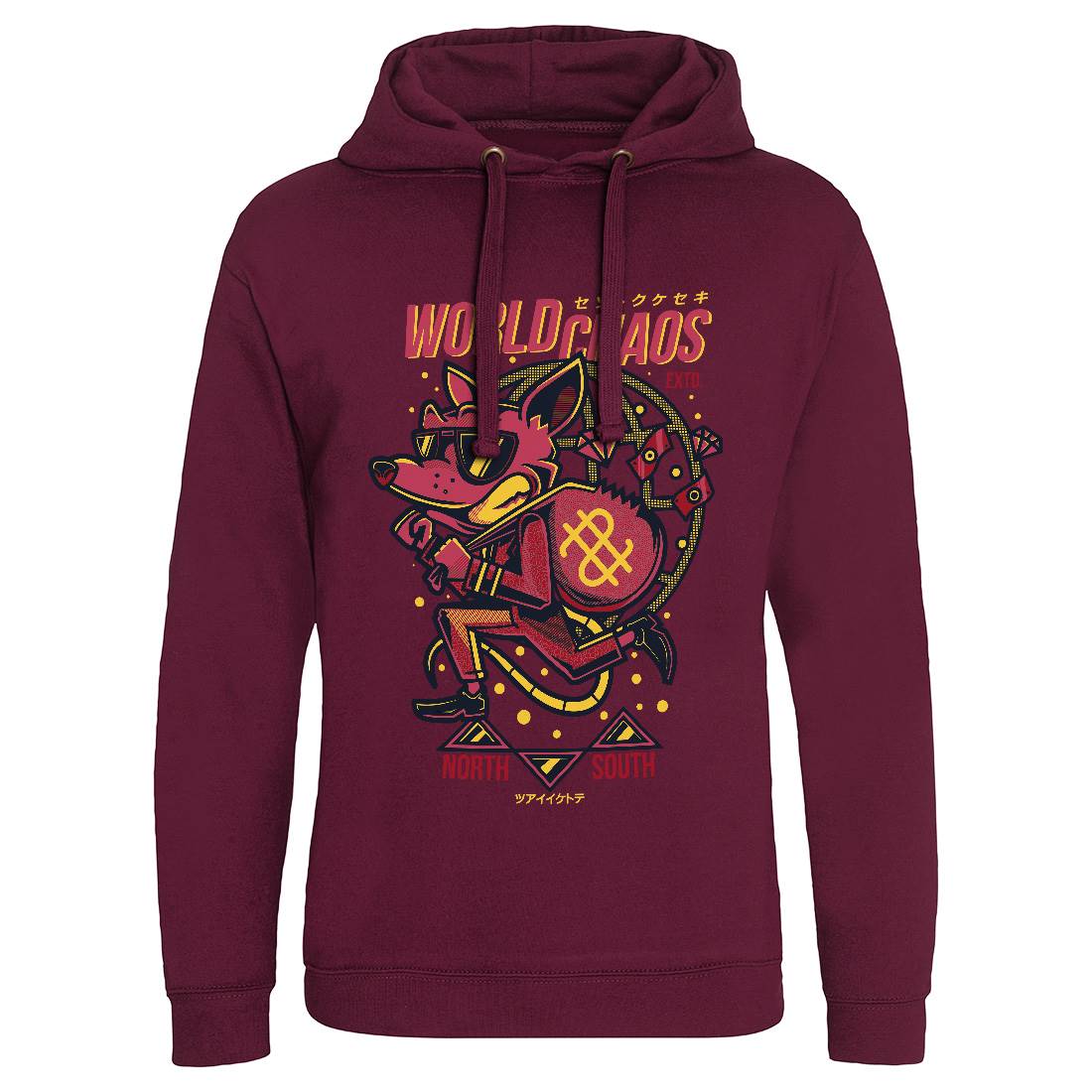 World In Chaos Mens Hoodie Without Pocket Illuminati D890
