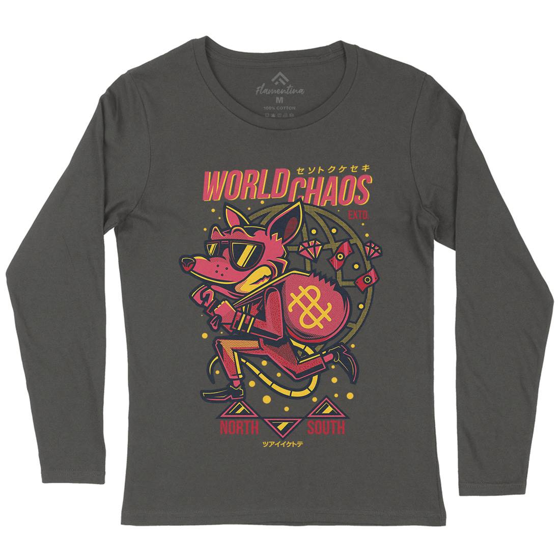 World In Chaos Womens Long Sleeve T-Shirt Illuminati D890