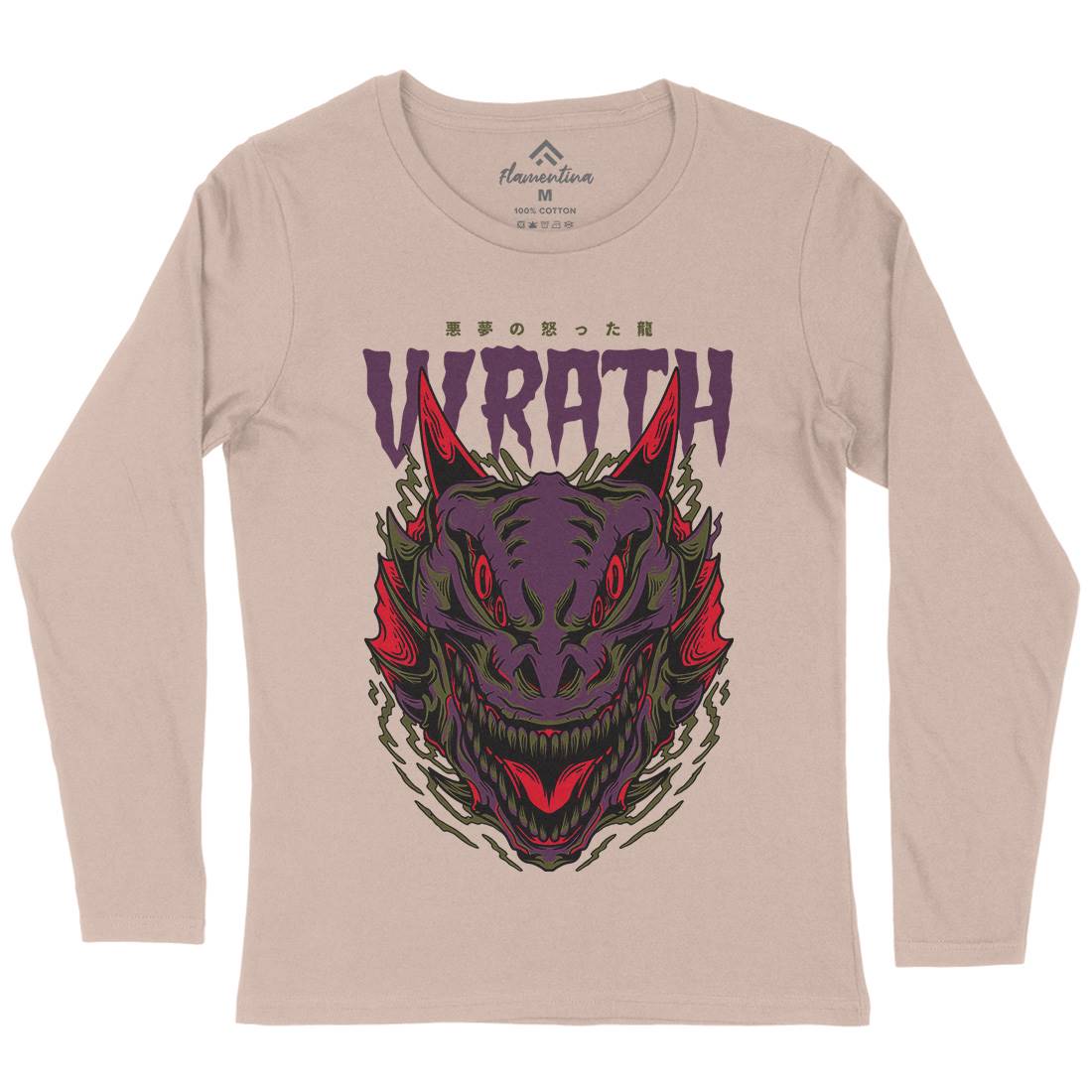 Wrath Monster Womens Long Sleeve T-Shirt Horror D891