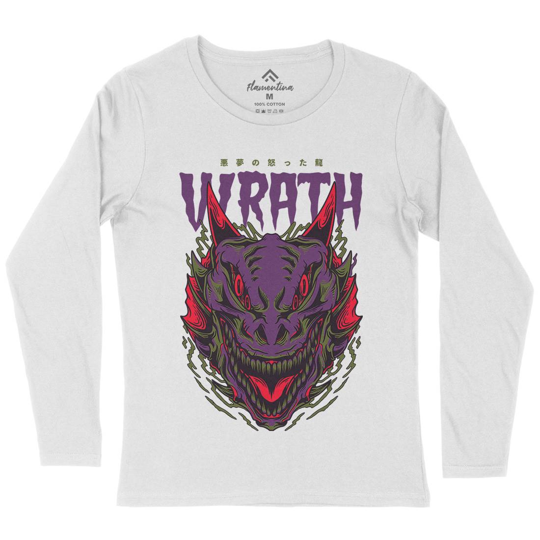 Wrath Monster Womens Long Sleeve T-Shirt Horror D891