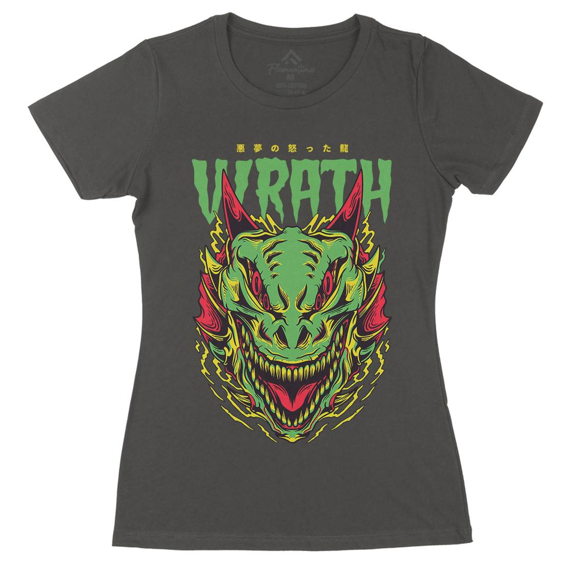 Wrath Monster Womens Organic Crew Neck T-Shirt Horror D891
