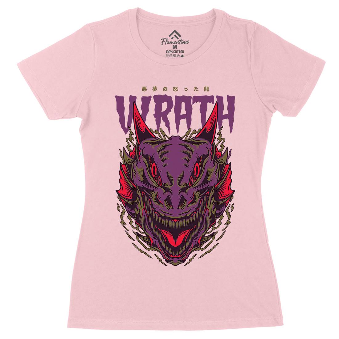 Wrath Monster Womens Organic Crew Neck T-Shirt Horror D891