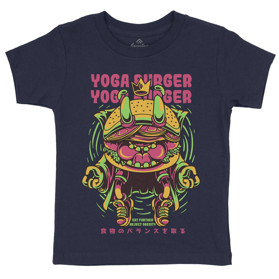 Yoga Burger Kids Organic Crew Neck T-Shirt Food D892