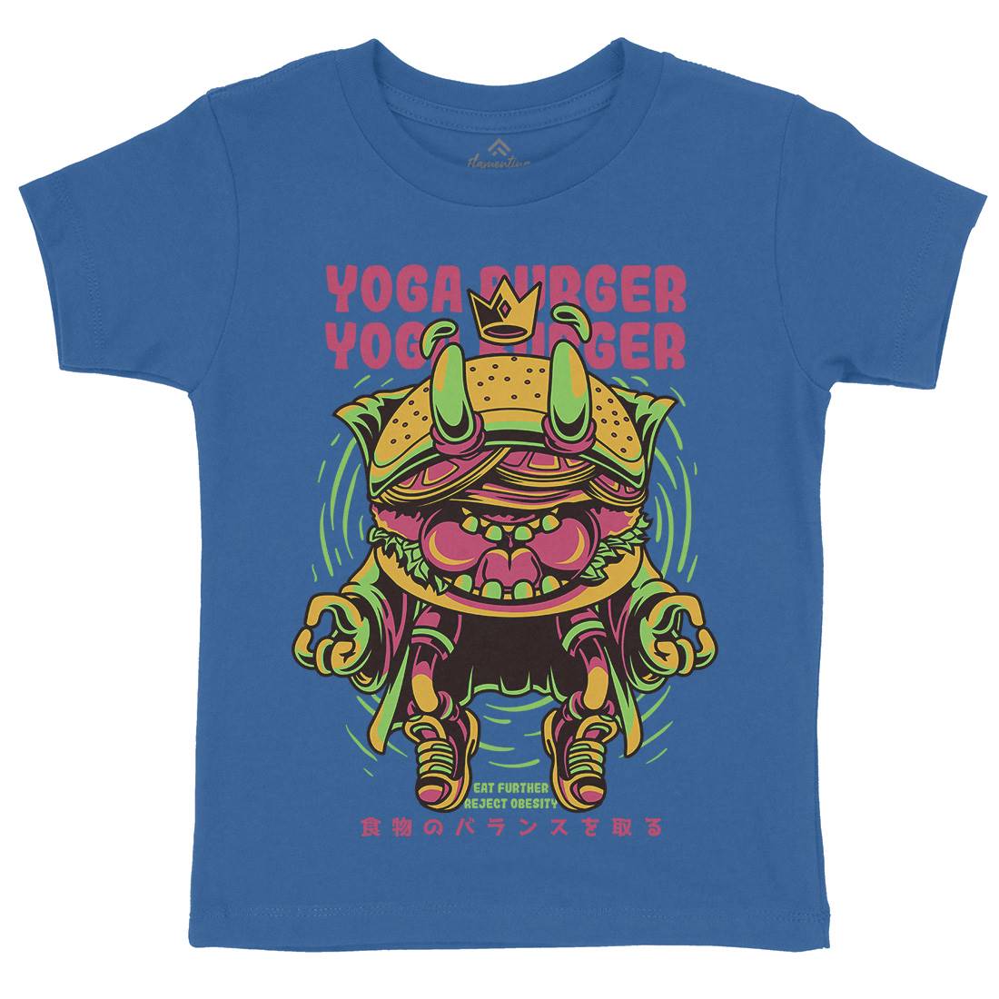 Yoga Burger Kids Organic Crew Neck T-Shirt Food D892