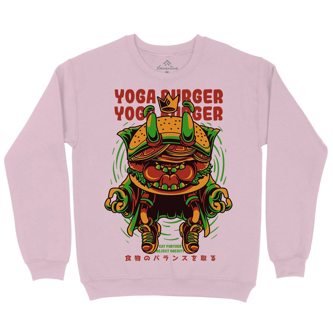 Yoga Burger Kids Crew Neck Sweatshirt Food D892