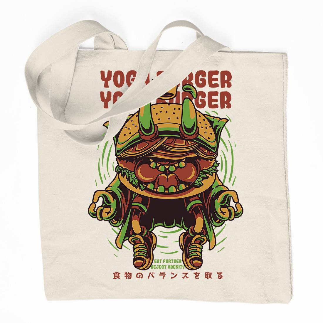 Yoga Burger Organic Premium Cotton Tote Bag Food D892