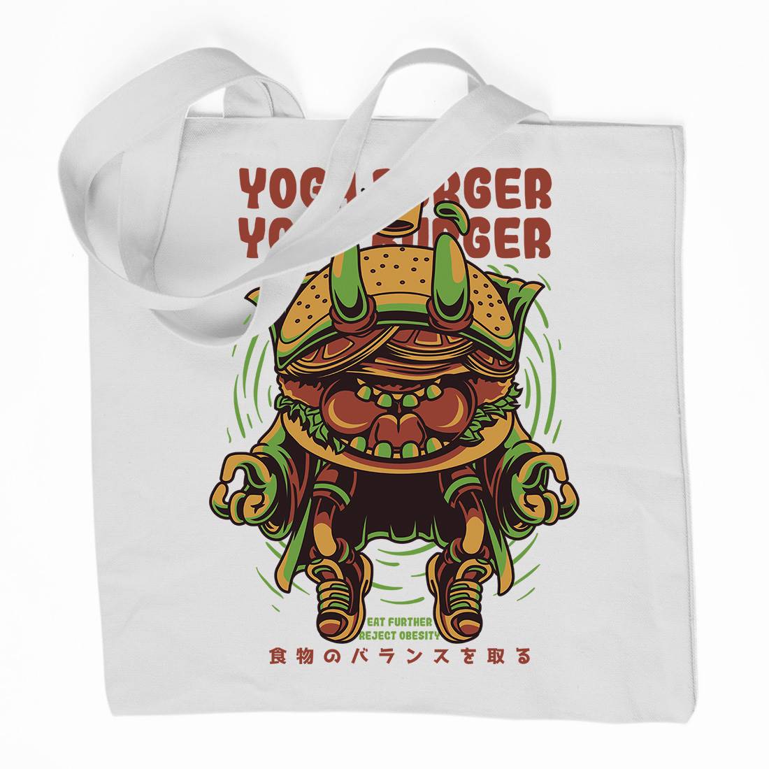 Yoga Burger Organic Premium Cotton Tote Bag Food D892