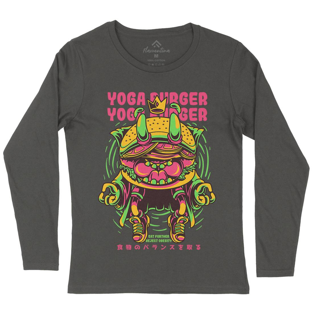 Yoga Burger Womens Long Sleeve T-Shirt Food D892
