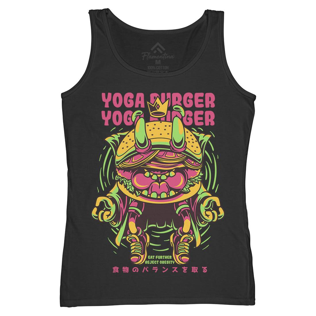 Yoga Burger Womens Organic Tank Top Vest Food D892