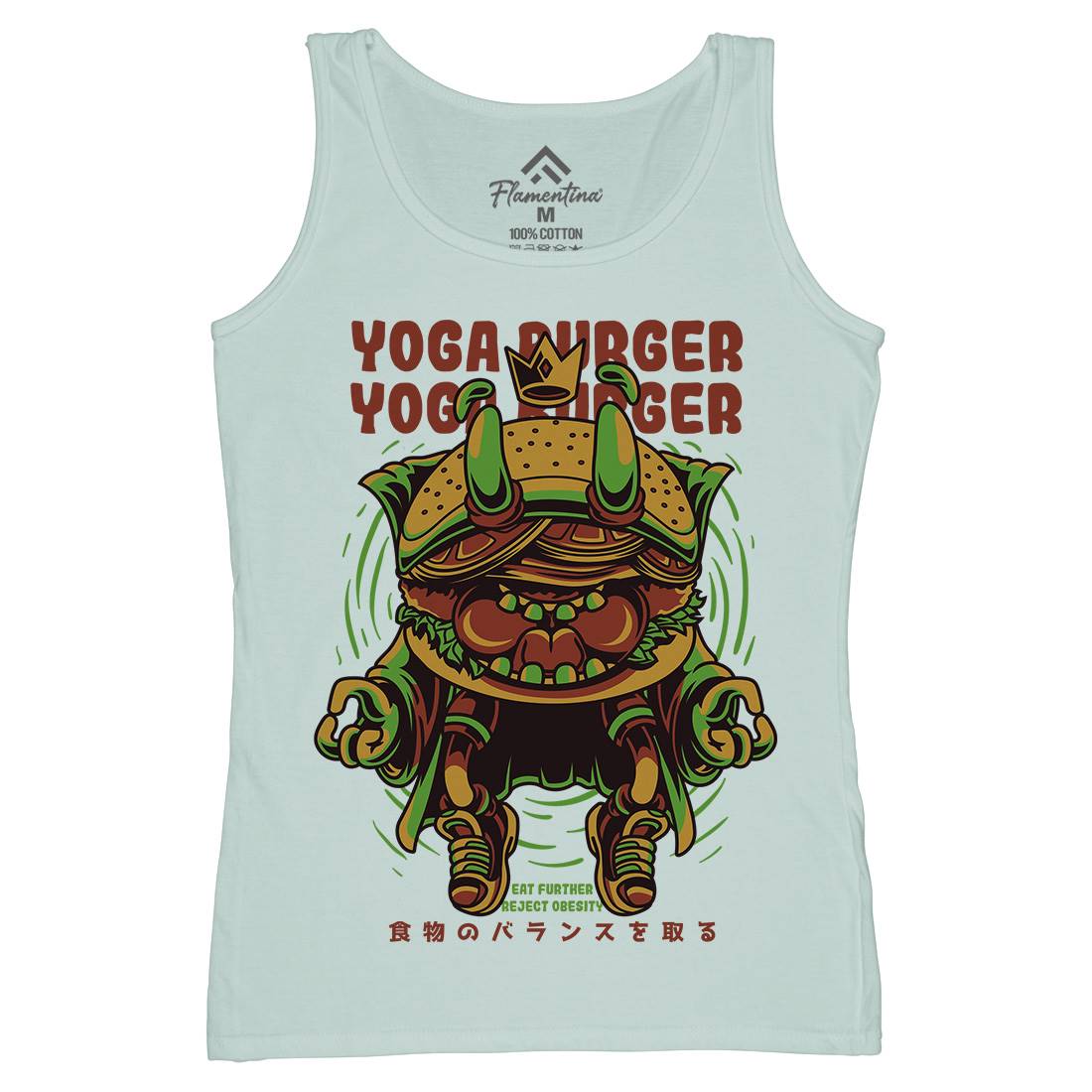 Yoga Burger Womens Organic Tank Top Vest Food D892