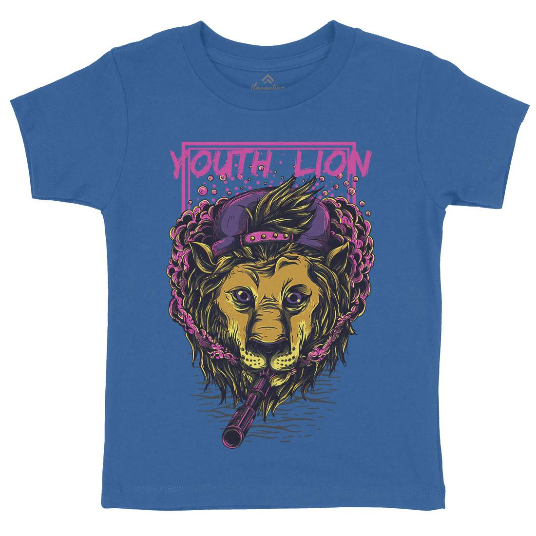 Youth Lion Kids Organic Crew Neck T-Shirt Animals D893