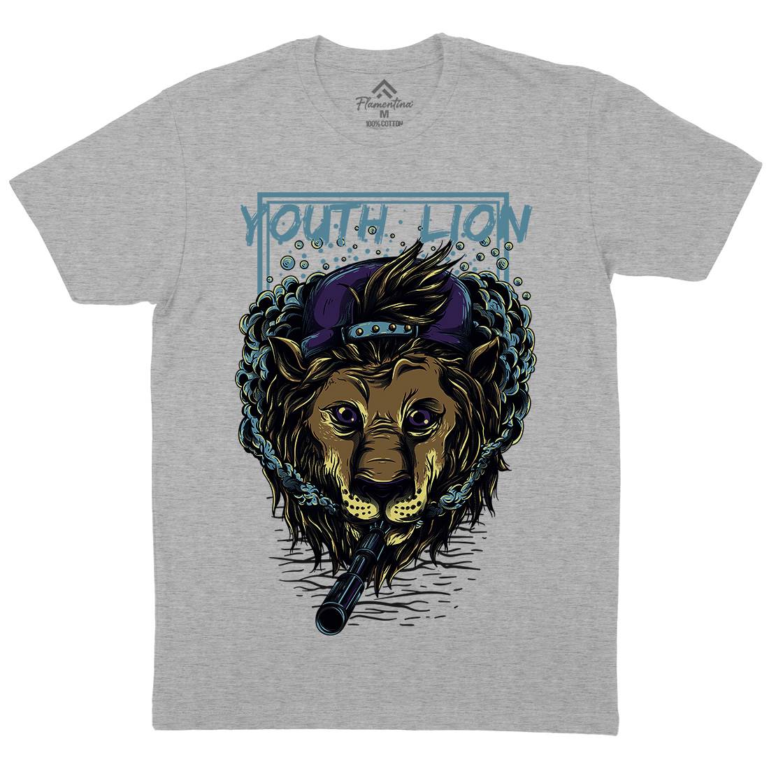 Youth Lion Mens Crew Neck T-Shirt Animals D893