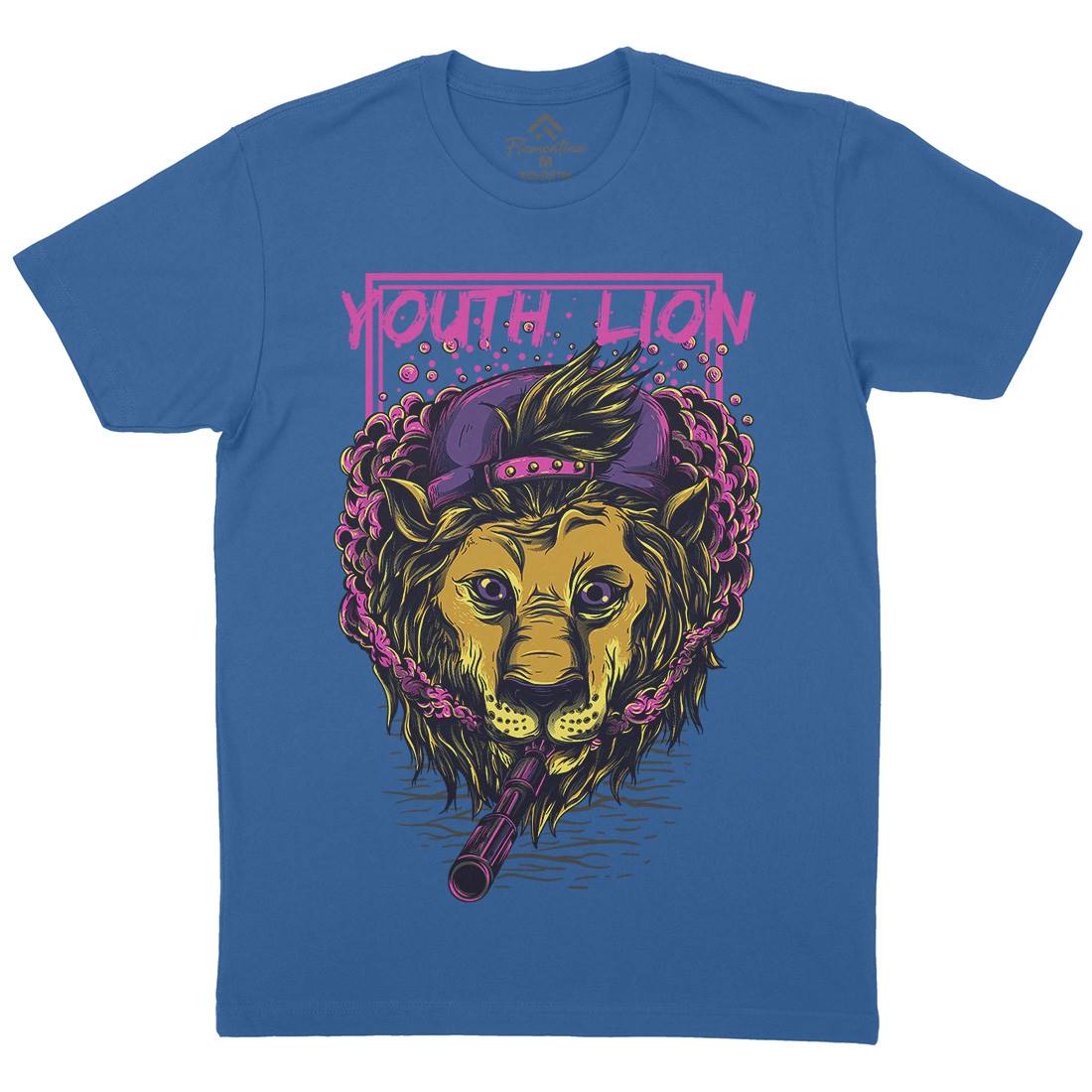 Youth Lion Mens Organic Crew Neck T-Shirt Animals D893