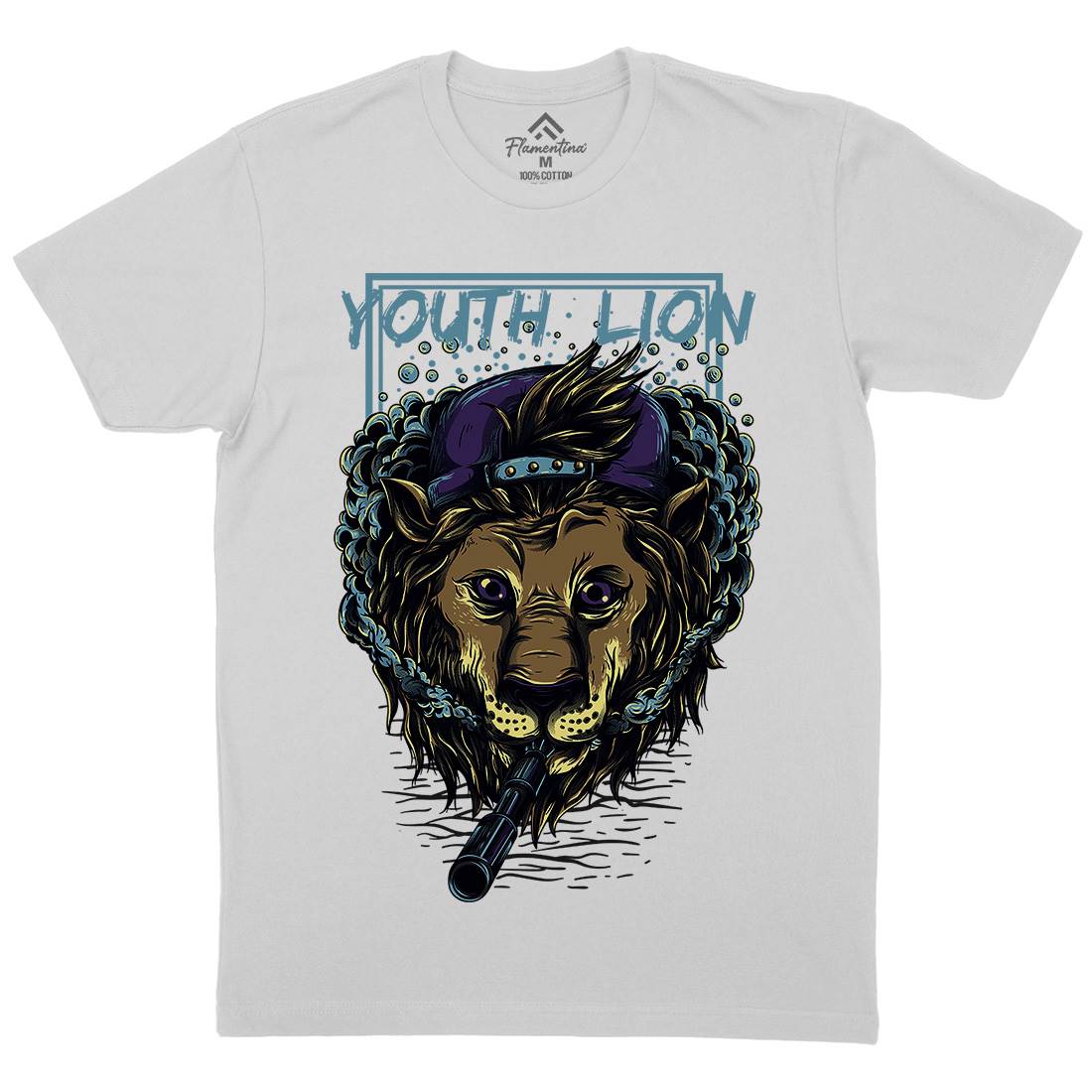 Youth Lion Mens Crew Neck T-Shirt Animals D893