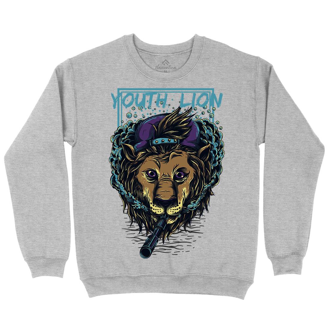 Youth Lion Kids Crew Neck Sweatshirt Animals D893