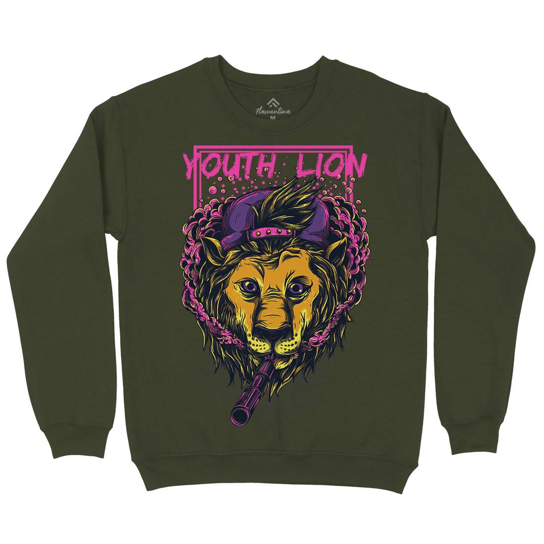 Youth Lion Mens Crew Neck Sweatshirt Animals D893