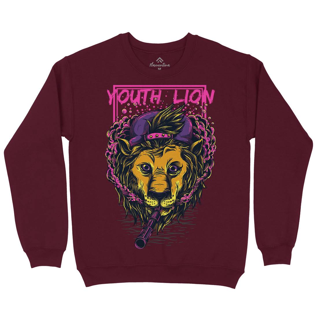 Youth Lion Mens Crew Neck Sweatshirt Animals D893