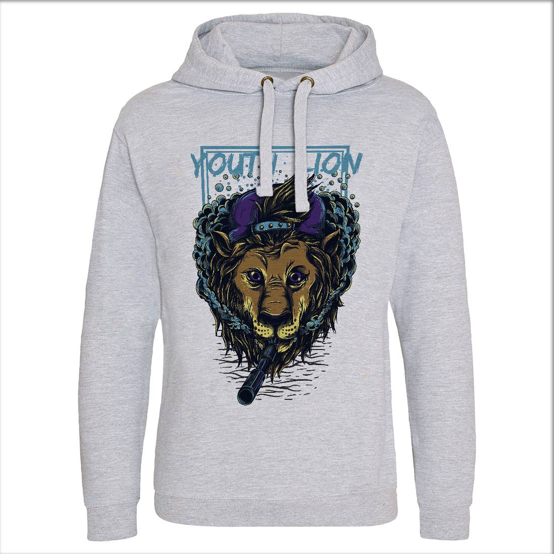 Youth Lion Mens Hoodie Without Pocket Animals D893