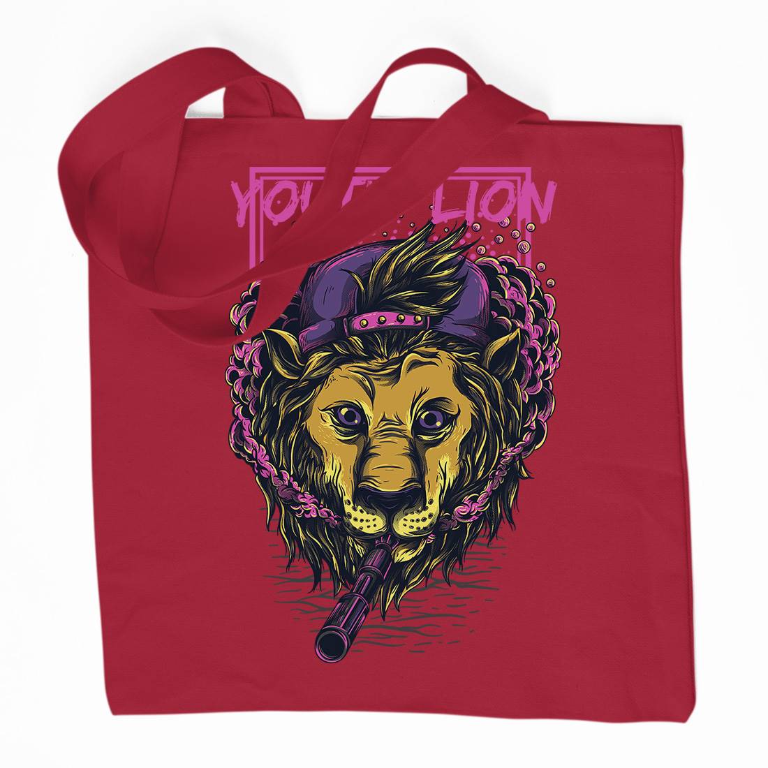 Youth Lion Organic Premium Cotton Tote Bag Animals D893