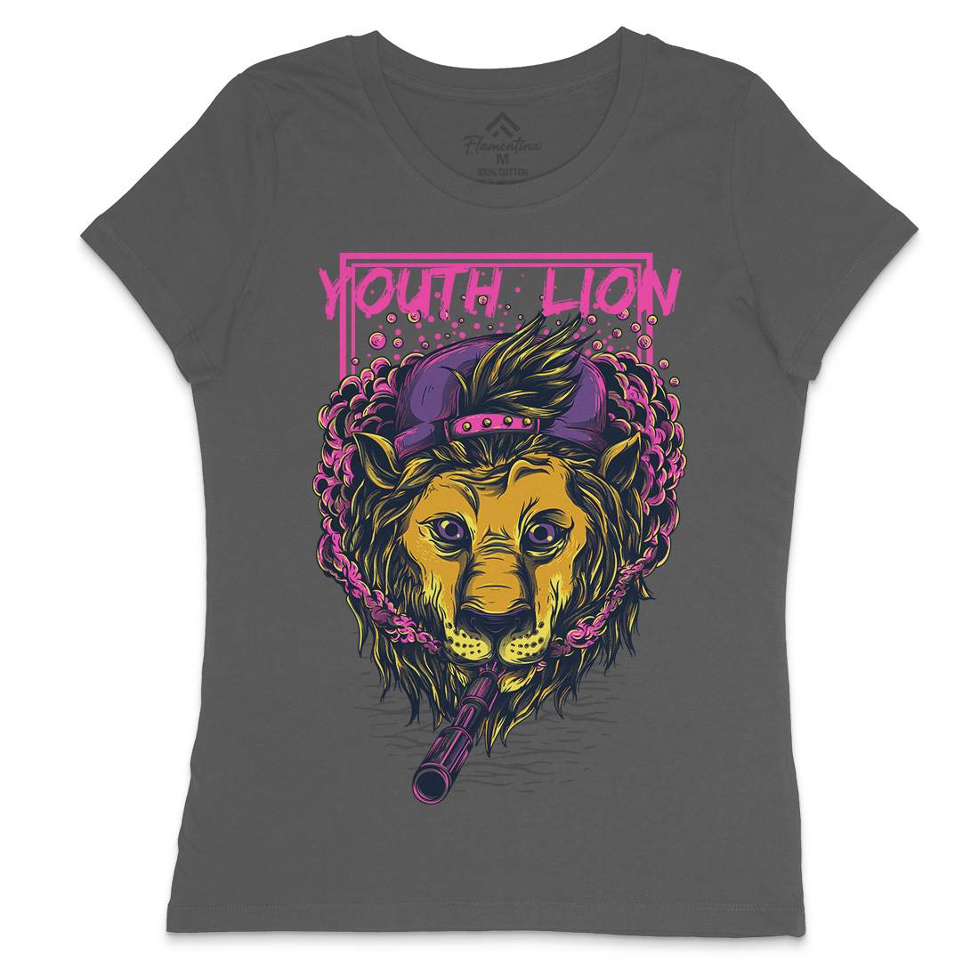Youth Lion Womens Crew Neck T-Shirt Animals D893