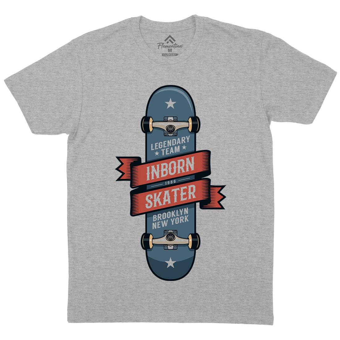 Inborn Skater Mens Organic Crew Neck T-Shirt Skate D895