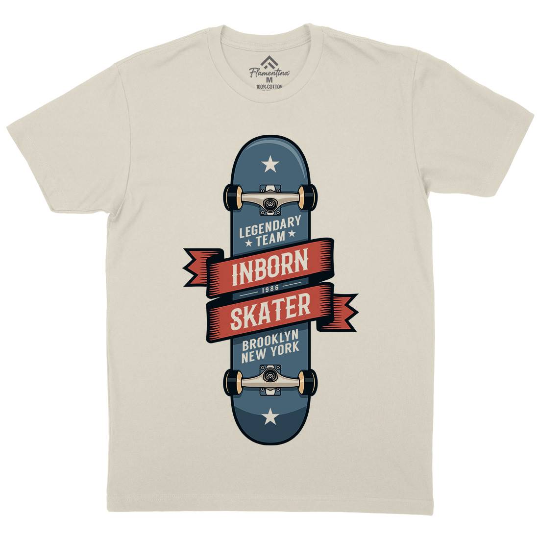 Inborn Skater Mens Organic Crew Neck T-Shirt Skate D895