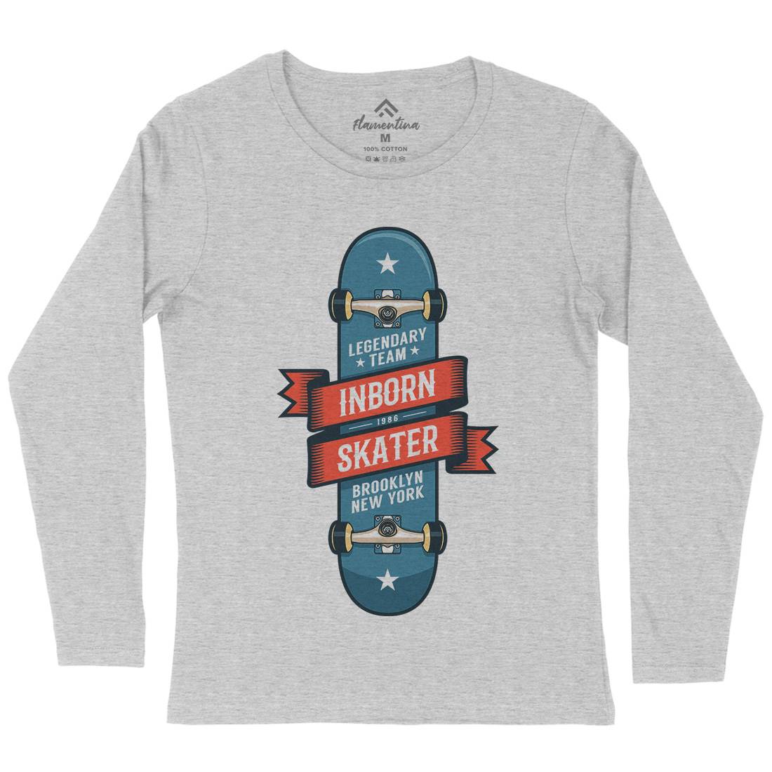 Inborn Skater Womens Long Sleeve T-Shirt Skate D895