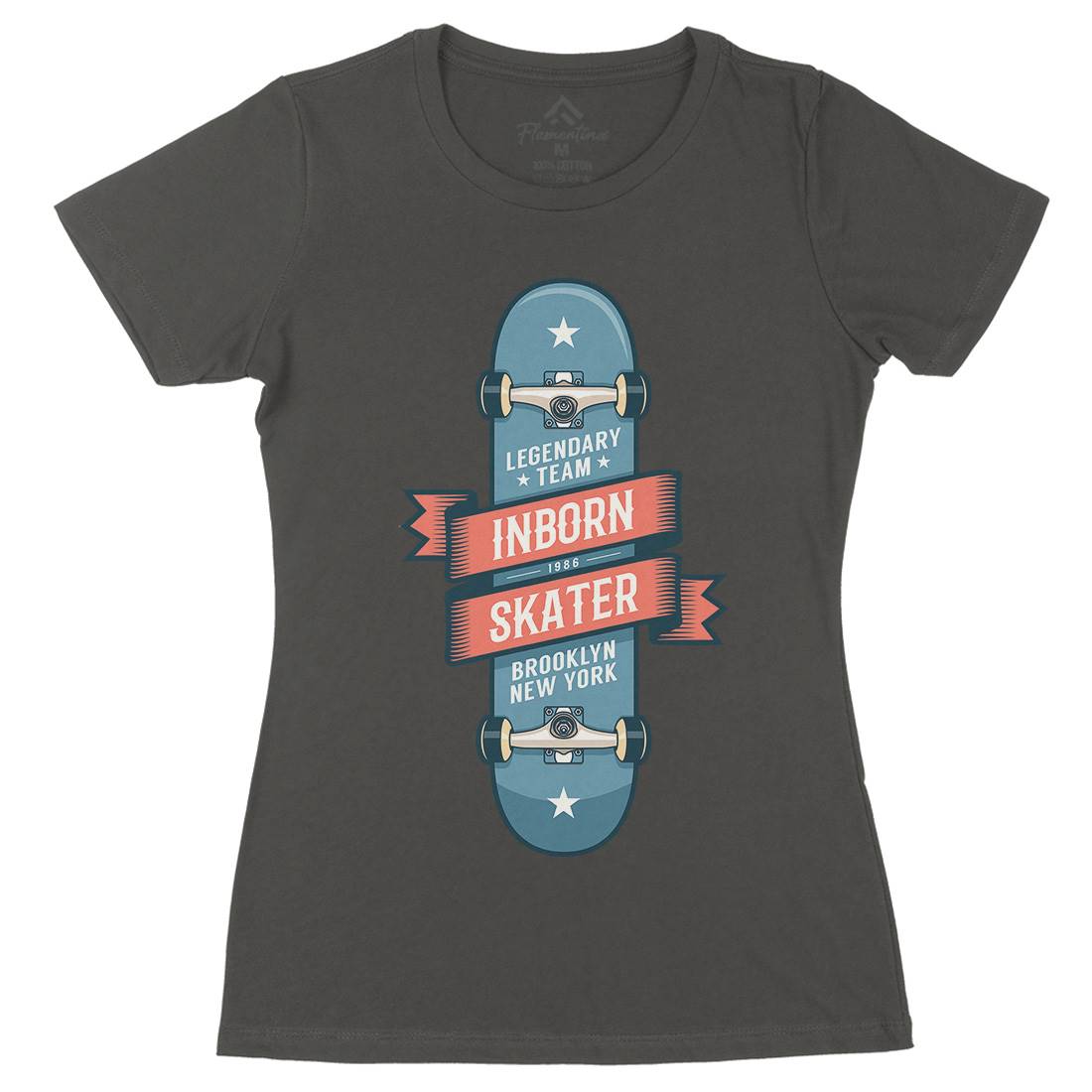 Inborn Skater Womens Organic Crew Neck T-Shirt Skate D895