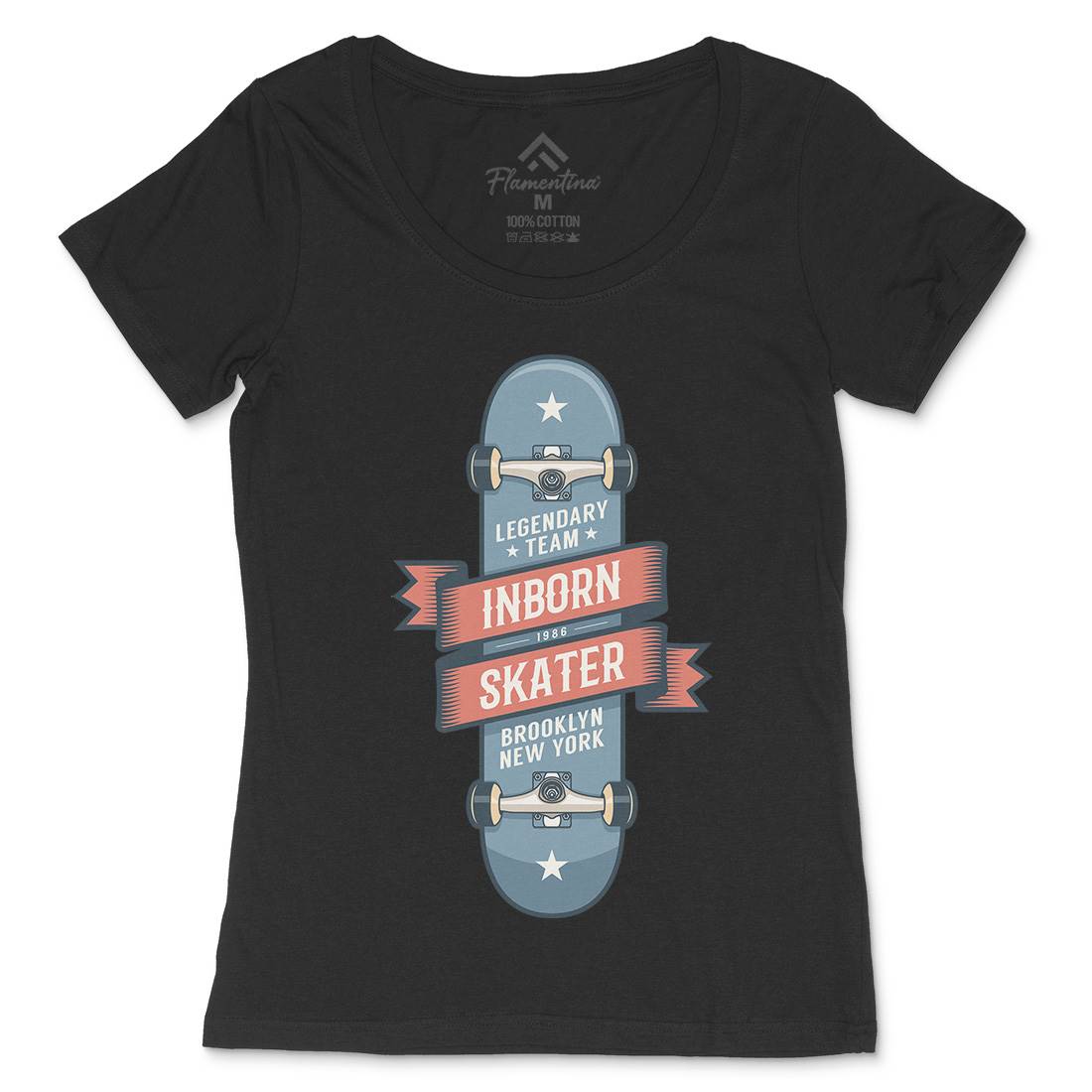 Inborn Skater Womens Scoop Neck T-Shirt Skate D895