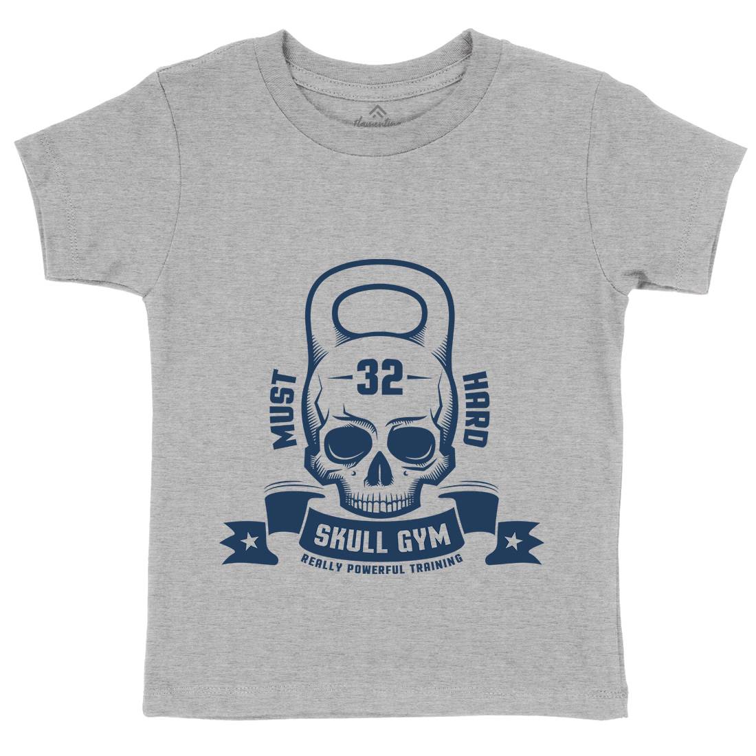 Skull Kids Crew Neck T-Shirt Gym D898