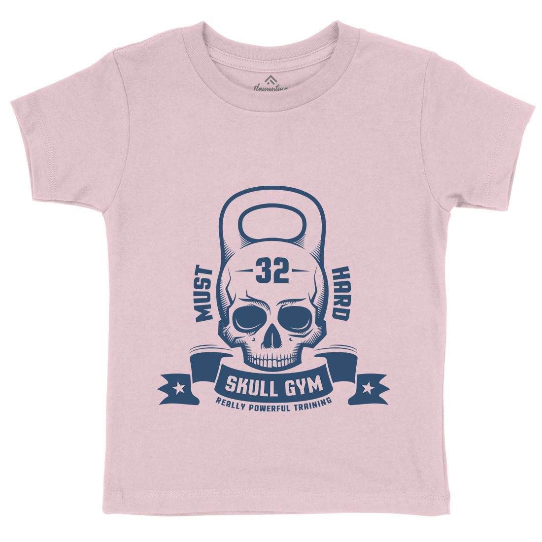 Skull Kids Organic Crew Neck T-Shirt Gym D898