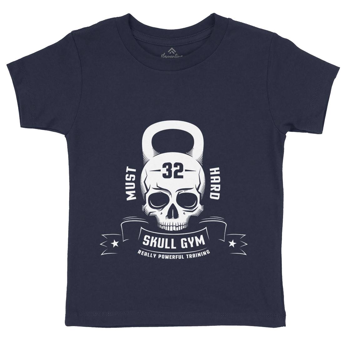 Skull Kids Crew Neck T-Shirt Gym D898
