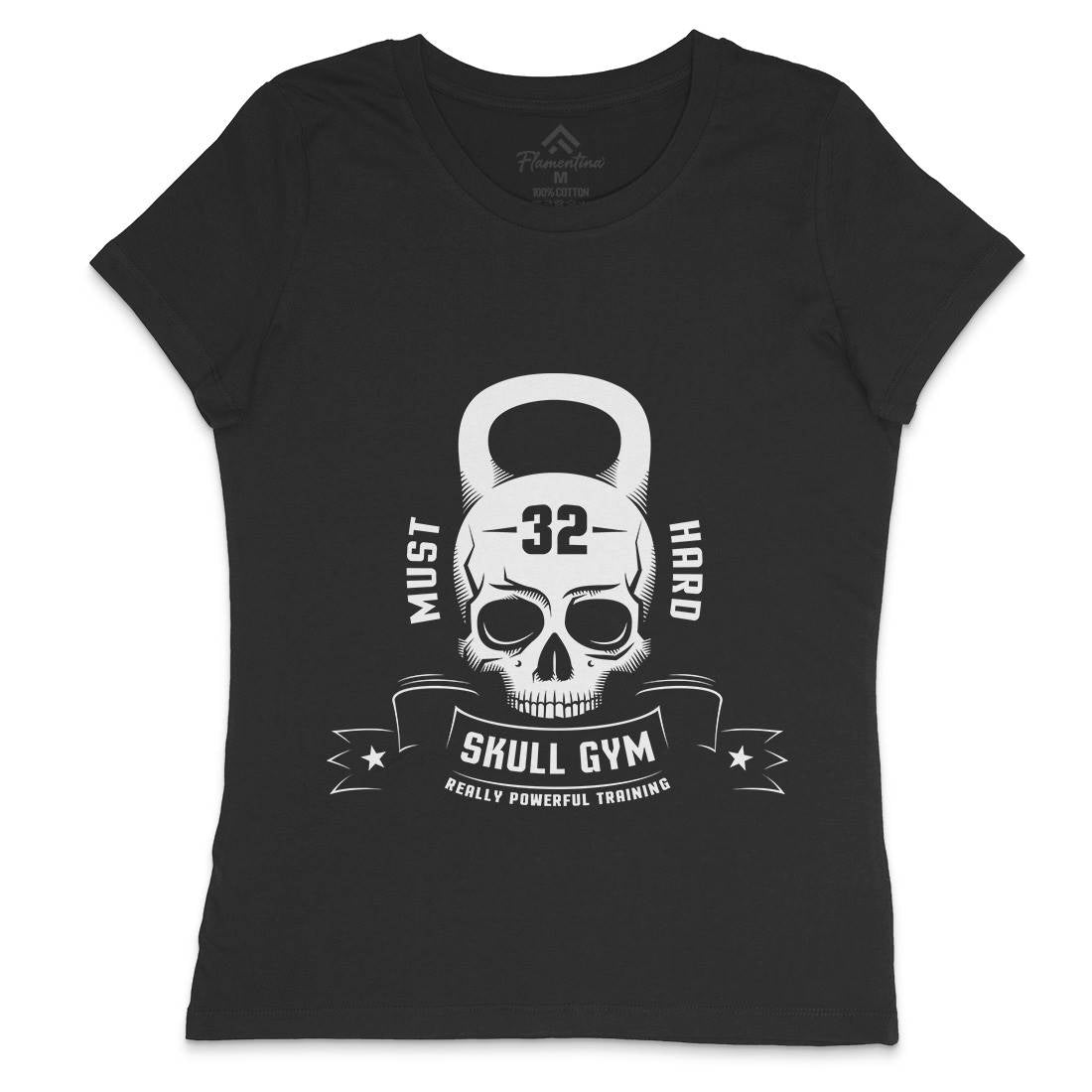 Skull Womens Crew Neck T-Shirt Gym D898