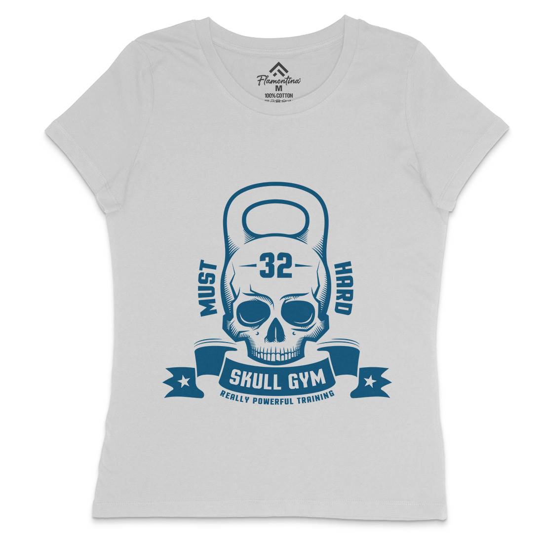 Skull Womens Crew Neck T-Shirt Gym D898