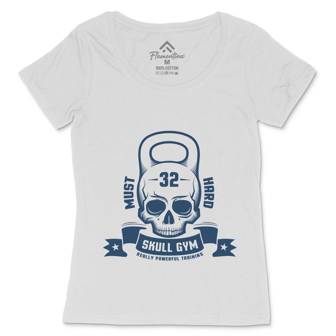 Skull Womens Scoop Neck T-Shirt Gym D898