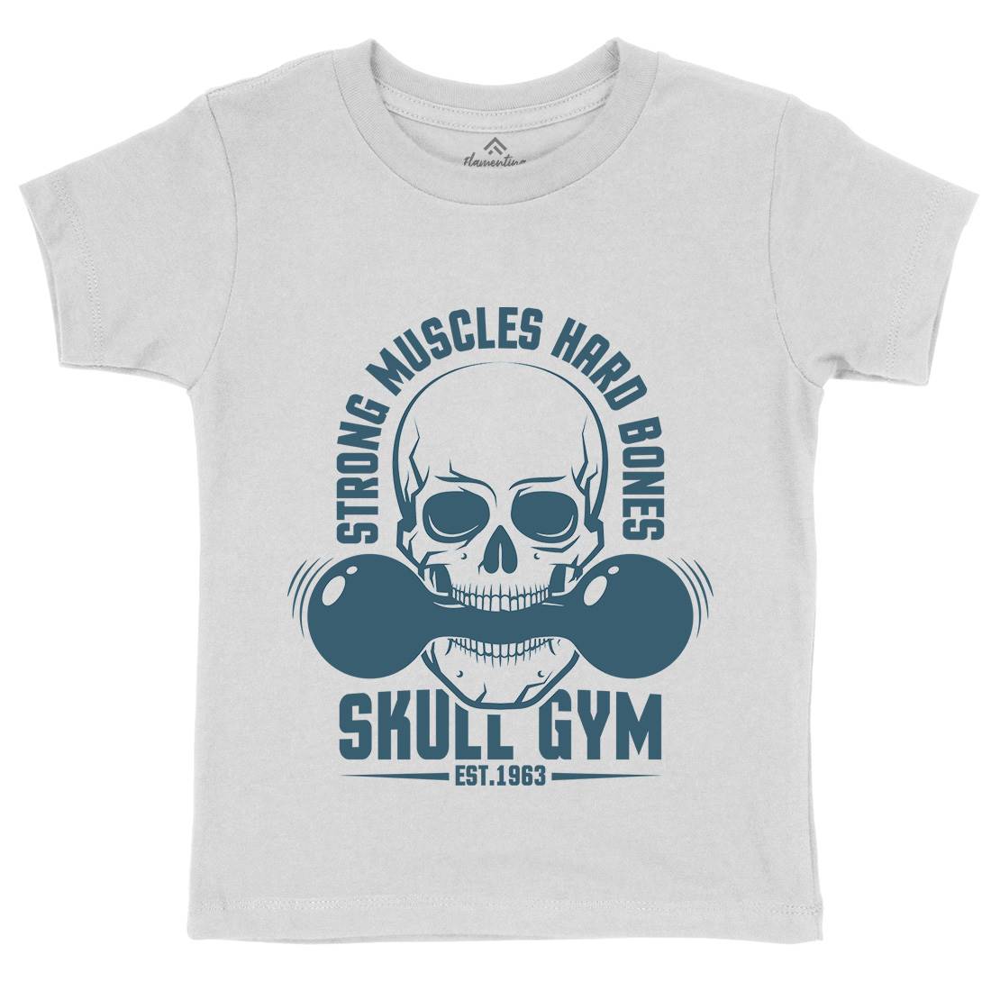 Skull Gym Kids Organic Crew Neck T-Shirt Gym D899