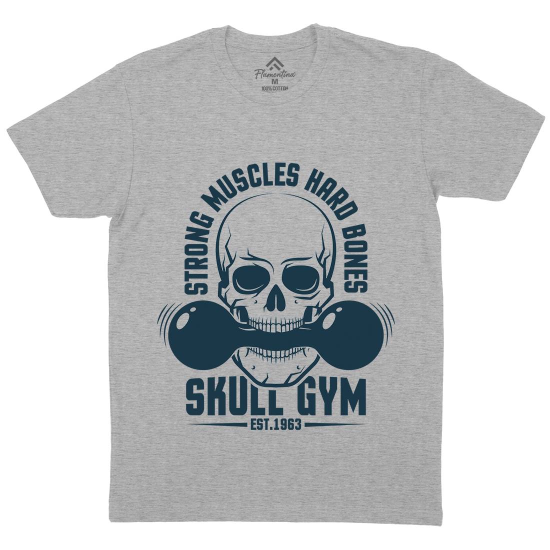 Skull Gym Mens Crew Neck T-Shirt Gym D899