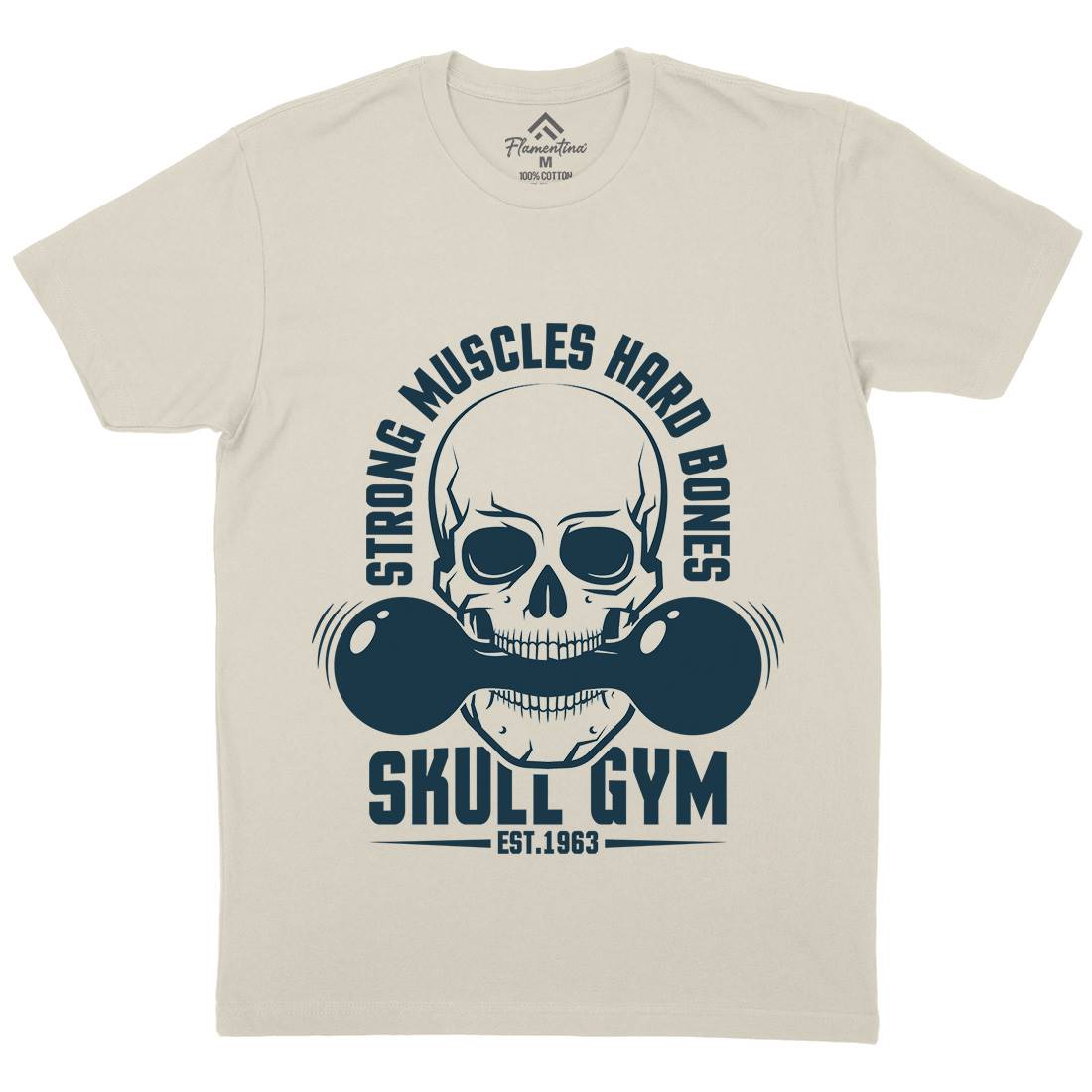 Skull Gym Mens Organic Crew Neck T-Shirt Gym D899
