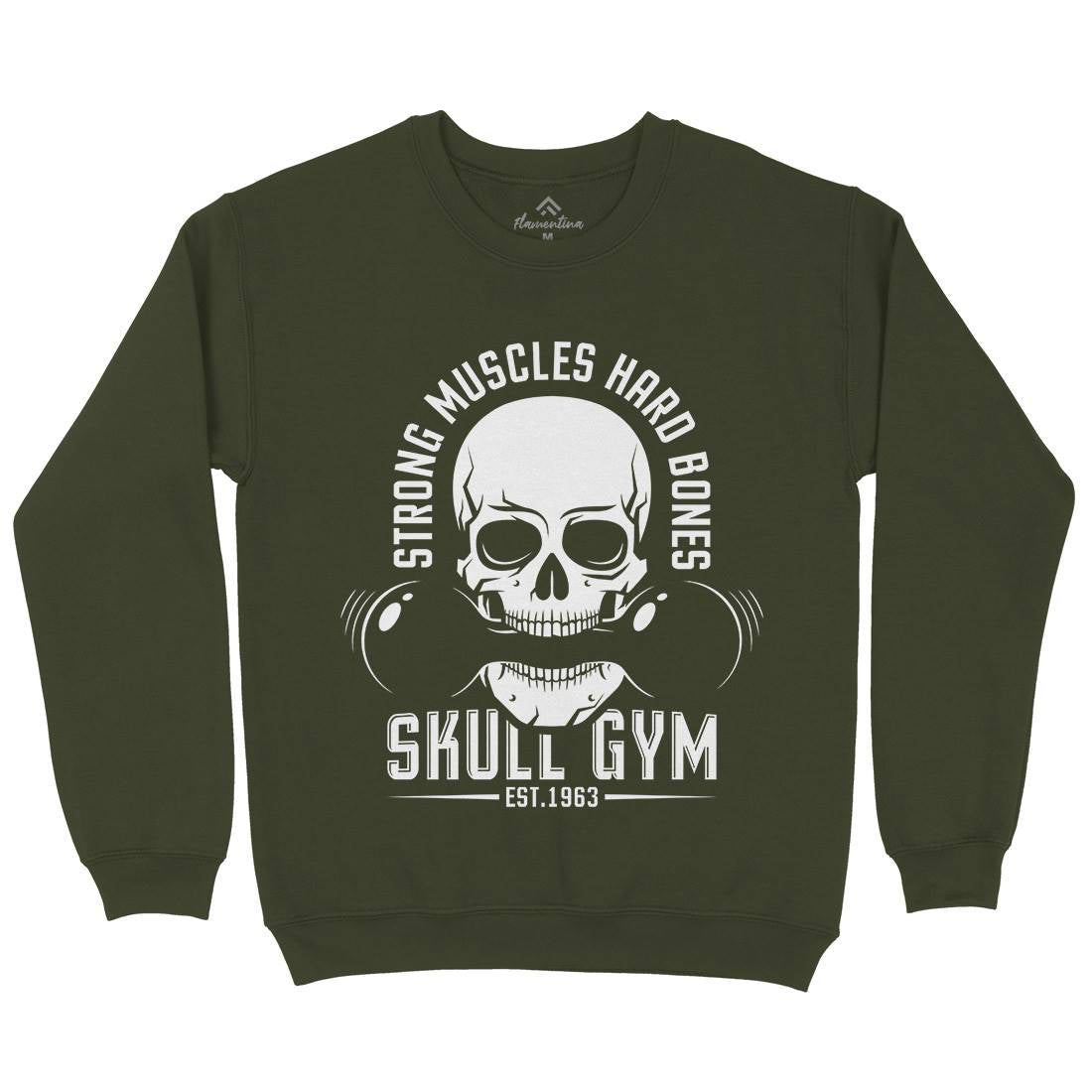 Skull Gym Mens Crew Neck Sweatshirt Gym D899