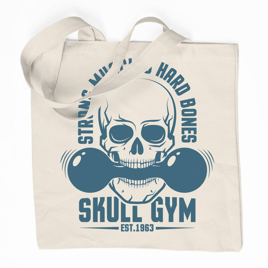 Skull Gym Organic Premium Cotton Tote Bag Gym D899